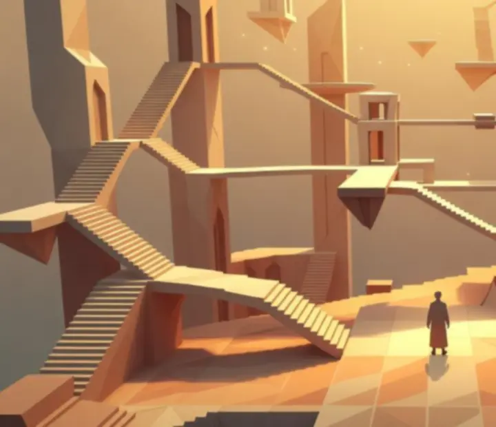 Monument Valley 2 varázslatos, lehetetlen építészeti táj lépcsőkkel és tornyokkal