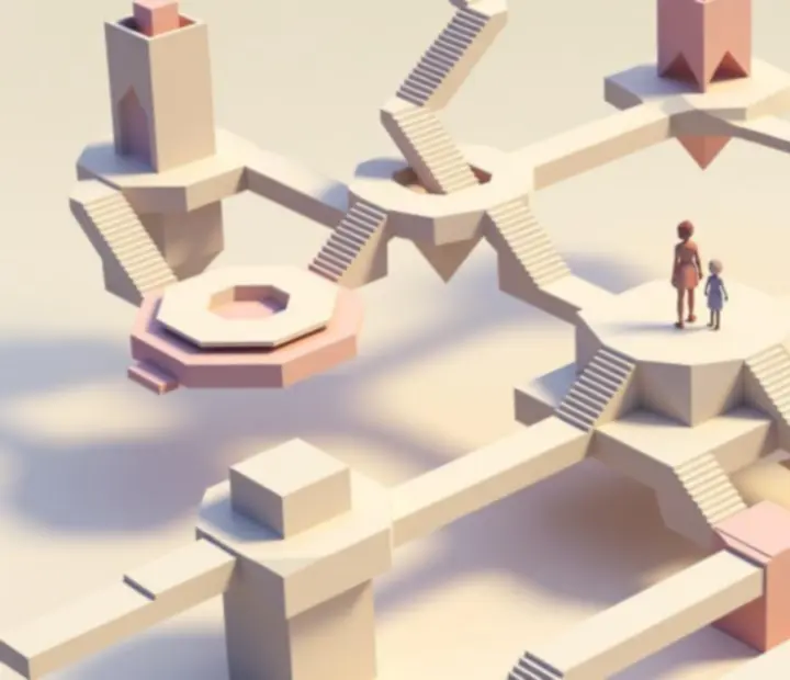 Monument Valley 2 játékmenet, optikai illúziókra épülő puzzle és lehetetlen építészet