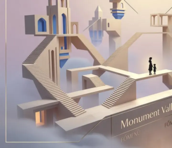 Monument Valley 2 jelenet Ro-val és gyermekével lehetetlen építészeti tájon
